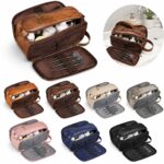 Travel Shaving Dopp Kit PU Leather Wet Dry Bag - 1