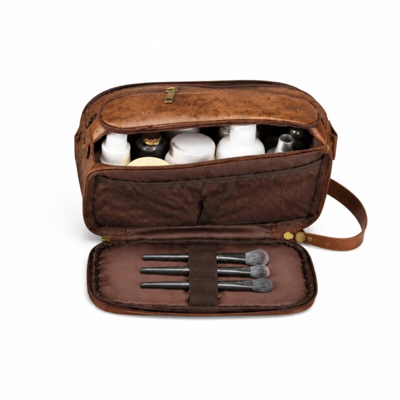 Travel Shaving Dopp Kit PU Leather Wet Dry Bag - 2