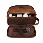 Travel Shaving Dopp Kit PU Leather Wet Dry Bag - 3