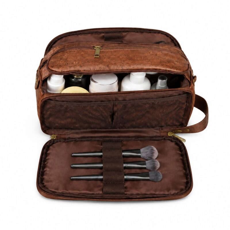 Travel Shaving Dopp Kit PU Leather Wet Dry Bag - 3