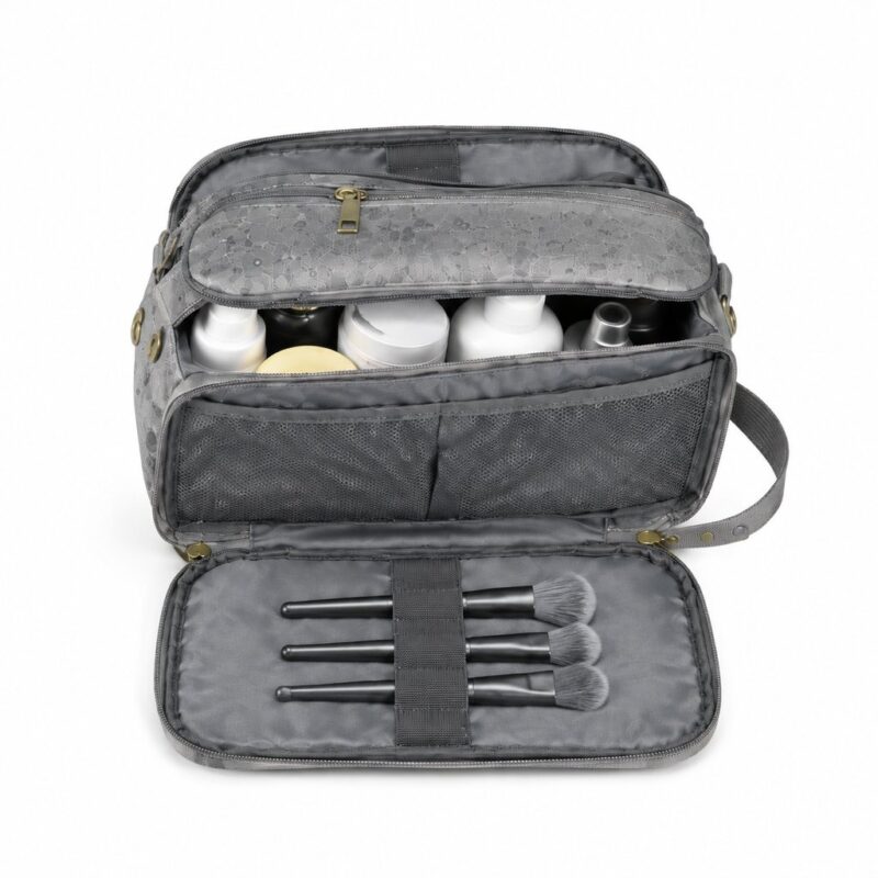 Travel Shaving Dopp Kit PU Leather Wet Dry Bag - 5