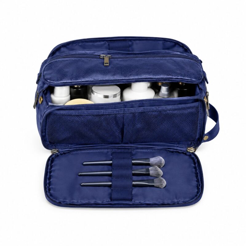 Travel Shaving Dopp Kit PU Leather Wet Dry Bag - 7