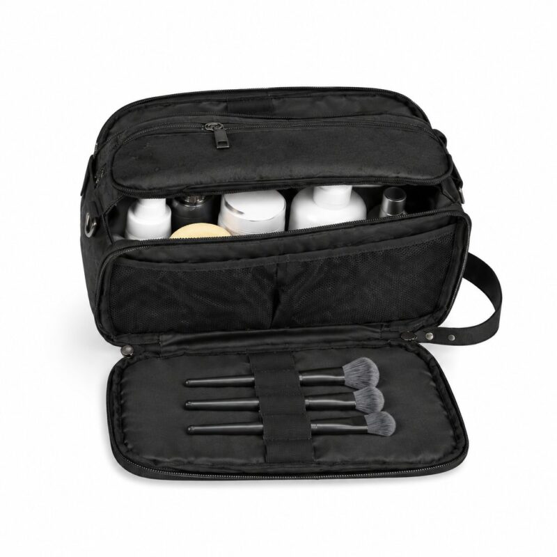 Travel Shaving Dopp Kit PU Leather Wet Dry Bag - 8